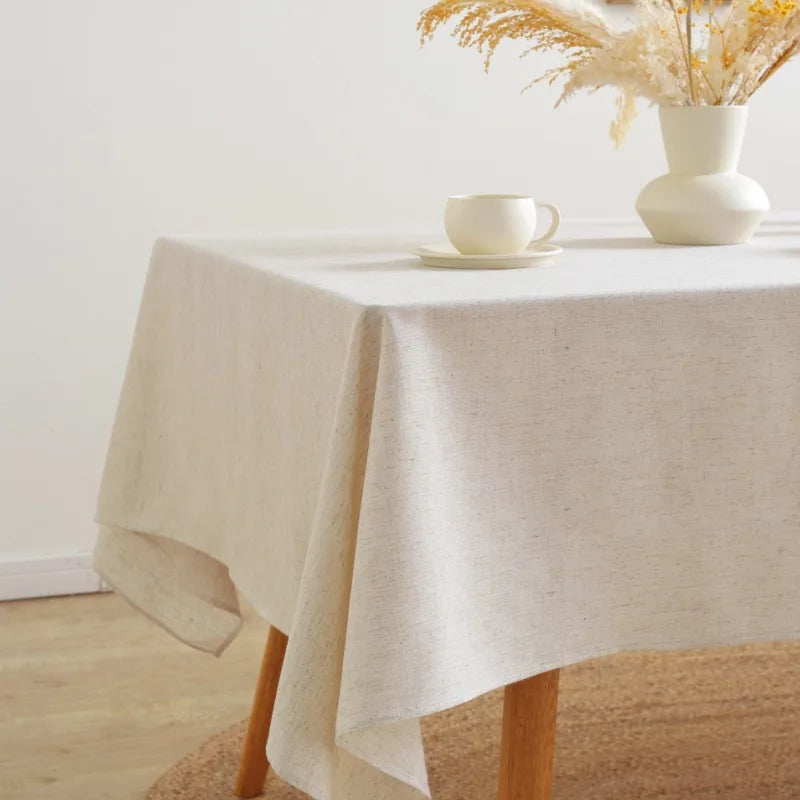 Ruffled Linen Cotton Tablecloth for Wedding Home Party Dining Banquet Decoration Flax Fabric Table Cloth Luxurious Table Cover