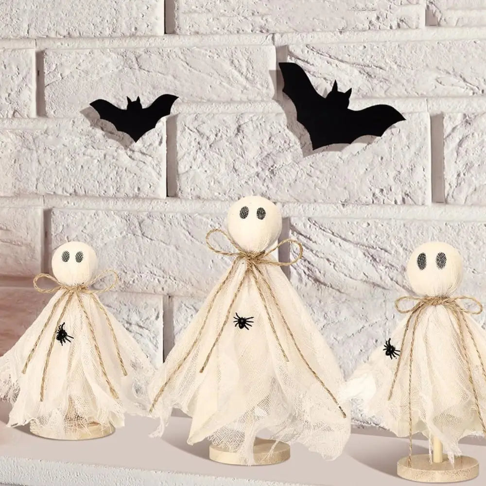 Wooden Crafts Ghost Wooden Stand Spooky Design Unique Ornaments Spooky Wooden Decor Halloween Handmade Decor