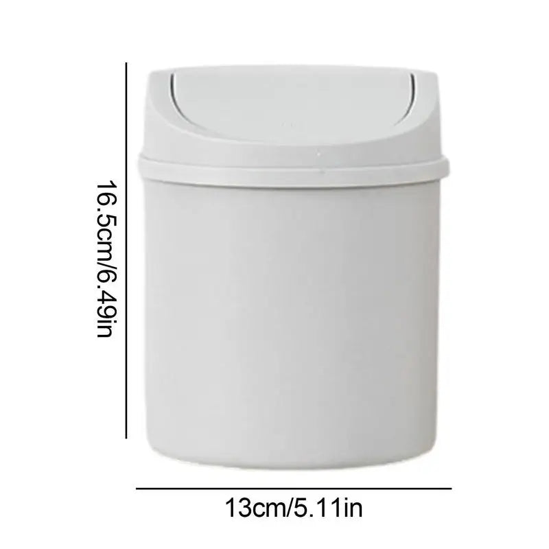 universal Waste Bin with Lid Desktop Office Organizer Storage Home Garbage Basket Container Table Trash Bin Small Trash Can