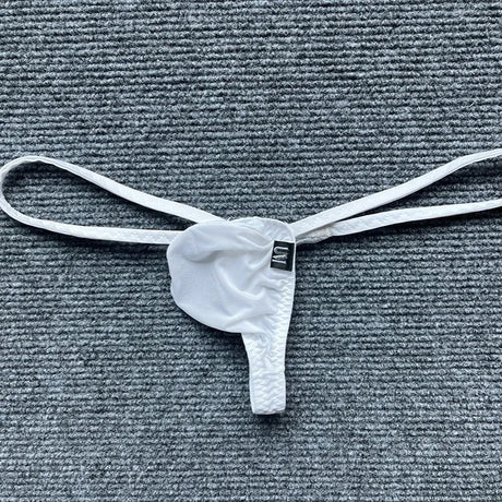 Mini Ice Silk G-string Men Sexy Underwear Low Rise Micro Bikini Trunks Bulge Pouch T-back Thongs Erotic Panties Soft Underpant - Lootquake