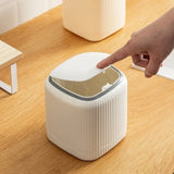 Cubo de basura de escritorio con tapa interior/exterior, doble barril, organizador de basura, caja de almacenamiento de escritorio de oficina para dormitorio, plástico duradero