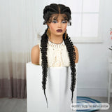 36" Blonde Twisted Braids Wig | Transparent Lace Front | Baby Hair