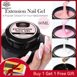 BORN PRETTY 60/30 ml Gel de extensión de uñas de gelatina dura Esmalte de uñas de gel Uñas francesas Nude Rosa Blanco Transparente Suministros de uñas Gel para extensión