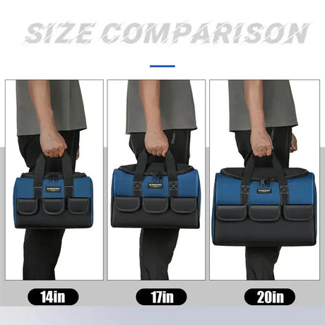 New Square Tool Bag with 30% More Capacity Waterproof Multi Pockets Tool Organizer Tool Pouch for Electrician Tools - Lootquake