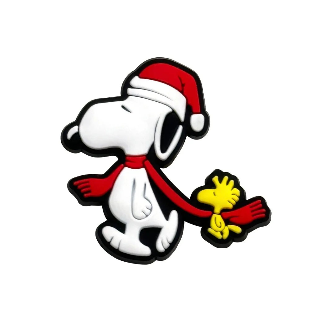 1 à 12 breloques de chaussures MINISO Snoopy, accessoires de dessin animé, sabots classiques, sandales, décoration de chaussures de jardin, bracelets, boucles, cadeaux pour enfants