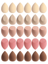 30 Beauty Eggs (Esponjas de Maquillaje) Esponja de Belleza Mixta para Base de Maquillaje, Líquida, en Crema y en Polvo Sin Impurezas, Multicolor C
