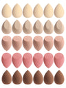 30 Beauty Eggs (Esponjas de Maquillaje) Esponja de Belleza Mixta para Base de Maquillaje, Líquida, en Crema y en Polvo Sin Impurezas, Multicolor C