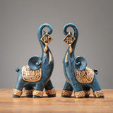 2x Estatuas de elefante modernas Colección de artesanía artística Escultura animal Adorno para