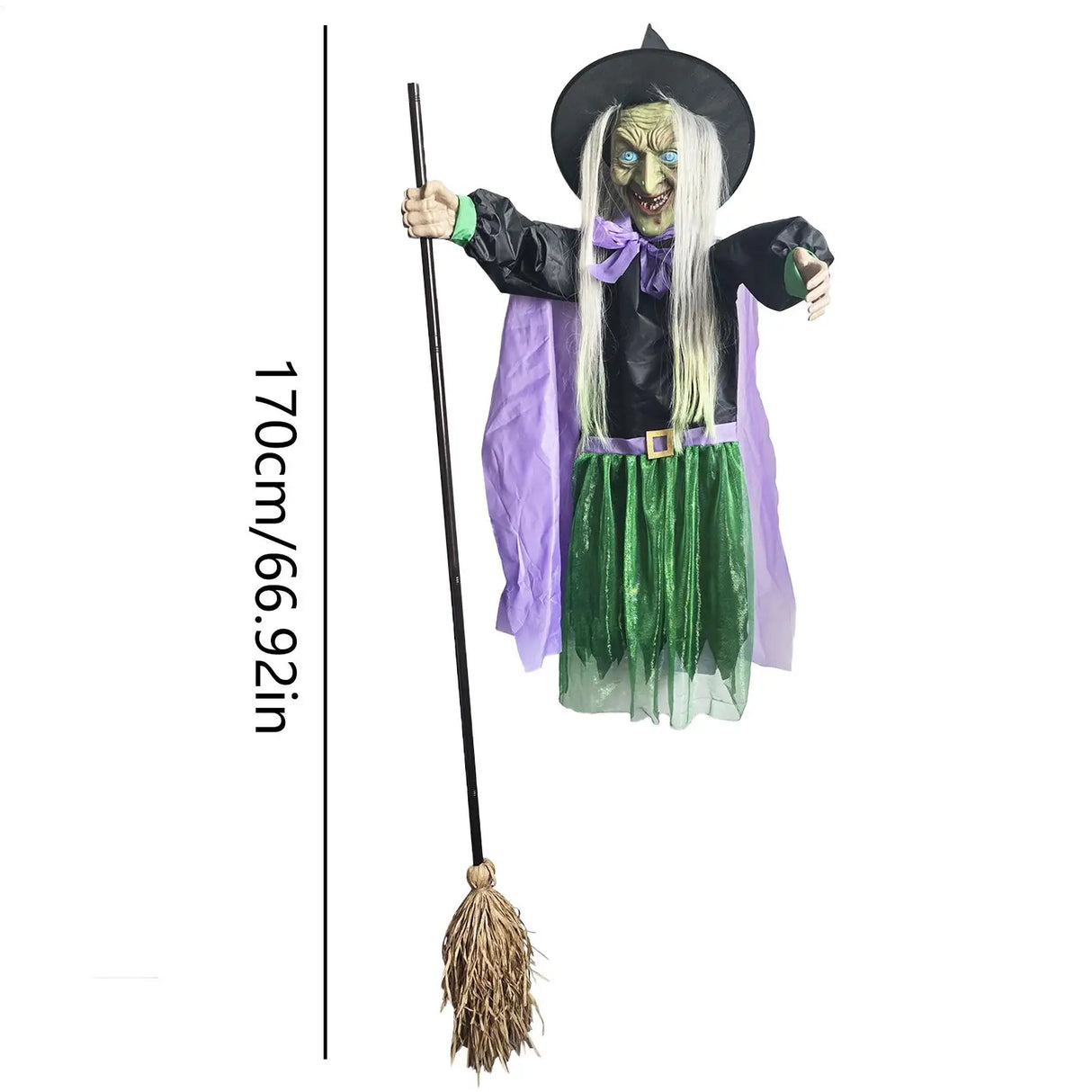Halloween Flying Witch Decor Hovering Flying Witch Decorations with Scary Sound Halloween Props Horror Themed Scary Props