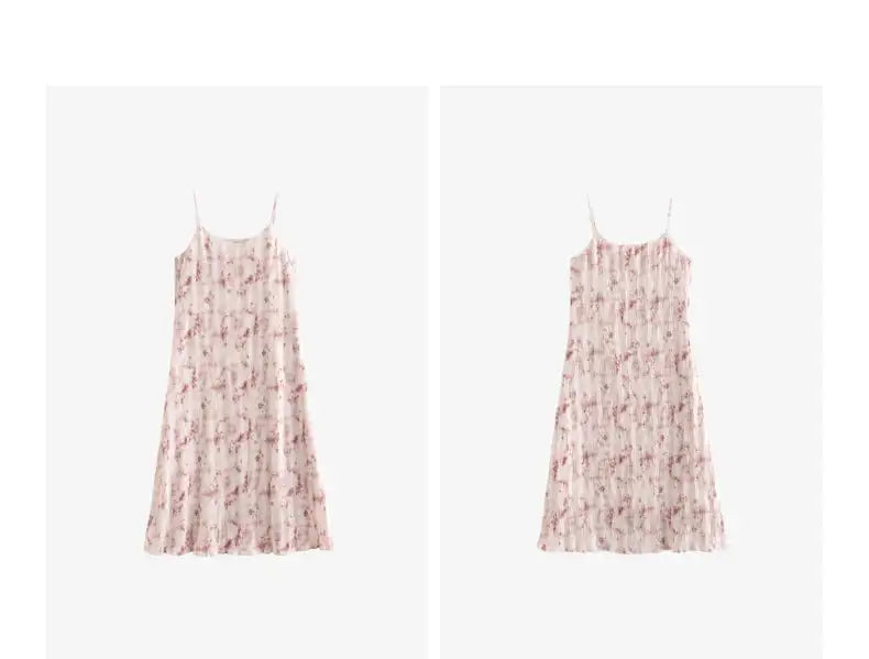 TOYOUTH Women Suspenders Dress 2024 Summer New Bohemian Oil Painting Printed Holiday Beach Sexy Straight Long Dress - Lootquake