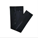 Black Men Pants with Side Satin Stripe One Piece Slim Fit Formal Male Trousers Official Fashion - Lootquake