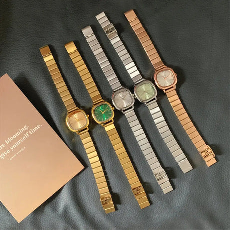 2024 Hot Brand Stainless Steel Strap Watch Women Luxury Gift Quartz Wristwatch Student Fashion Simple Square Quartz Watches - Lootquake