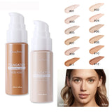 1PCS 12 Color Liquid Foundation Powder Is Light And Delicate Moisturizing High Coverage Easy To Apply And Long Lasting