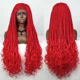 36" Water Wave Braided Wig | Lace Front | Baby Hair | Long Braids