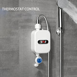 Mini calentador de agua instantáneo para ducha, impermeable, de acero inoxidable 304, calentador de agua eléctrico, ducha de calentamiento rápido, LCD digital para hotel