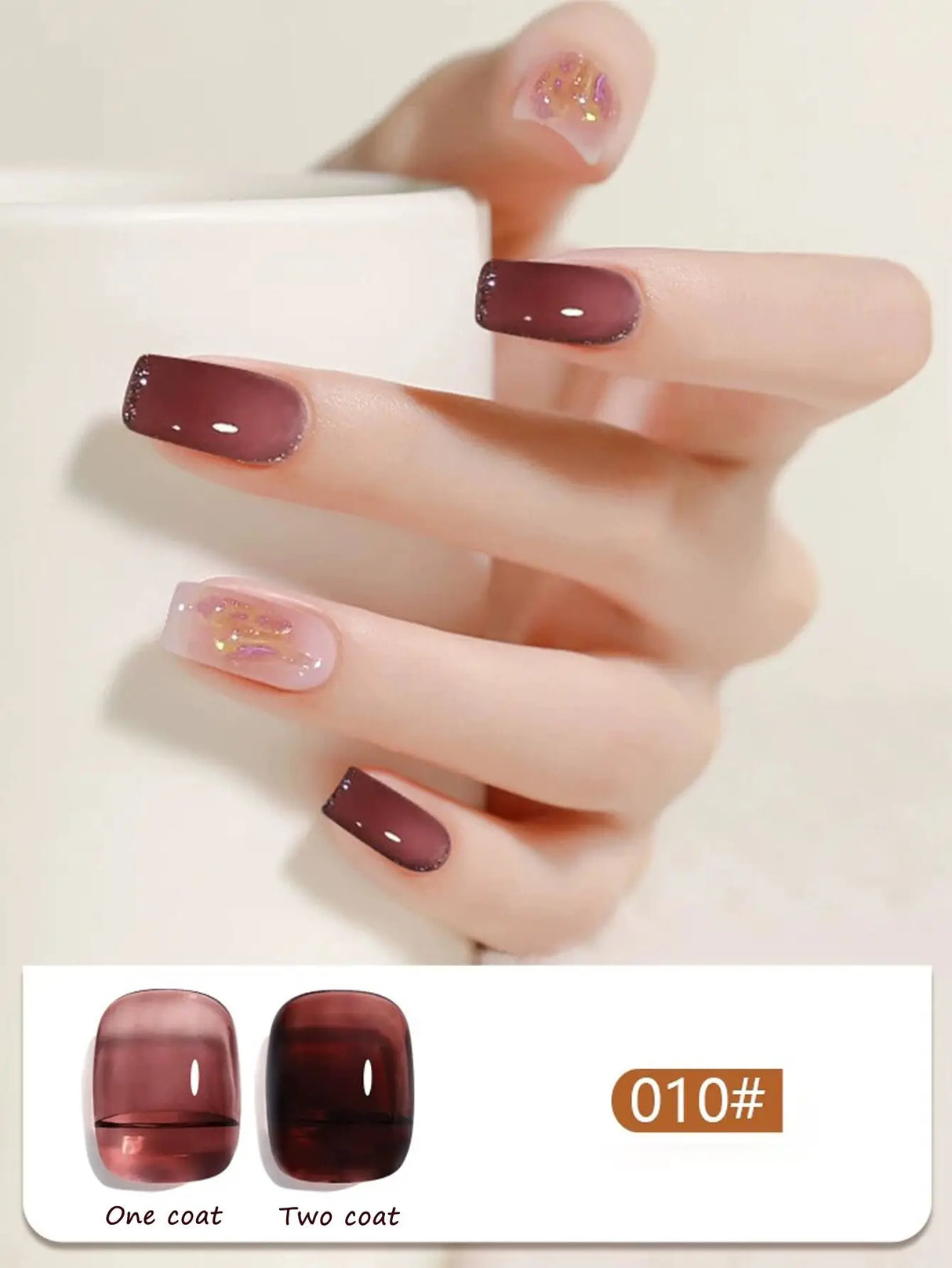 1-12PCS 12ML Ice Clear Amber Gel Nail Polish 2025 Autumn and Winter Popular White Transparent Caramel Color Nail Gel Nail Art