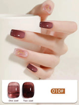 1-12PCS 12ML Ice Clear Amber Gel Nail Polish 2025 Autumn and Winter Popular White Transparent Caramel Color Nail Gel Nail Art