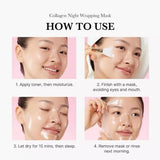 Mascarilla facial peel-off de colágeno para noche (75 ml), mascarilla coreana de noche para hidratación profunda, cuidado de la piel y reparación.