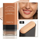 Base de maquillaje mate en barra, multiusos, borrador, cobertura total, resistente al agua, duradera, control de grasa, cobertura para el acné, con brocha.