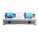 Estufa de gas de escritorio de doble placa de cocción para el hogar, cocina de fuego intenso con doble orificio y gas licuado natural.