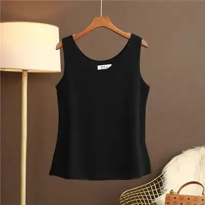 Original New Arrival 2024 Summer Fashion Brand Sleeveless Top Women's Chiffon Shirt Loose Plus Size Show Clothing Shirt Blouse - Lootquake