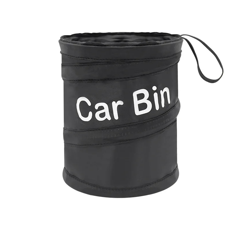 1 Car Garbage Bin, Car Storage Bin, Spiral Bucket, Double-Layer Oxford Cloth Foldable Garbage Bin