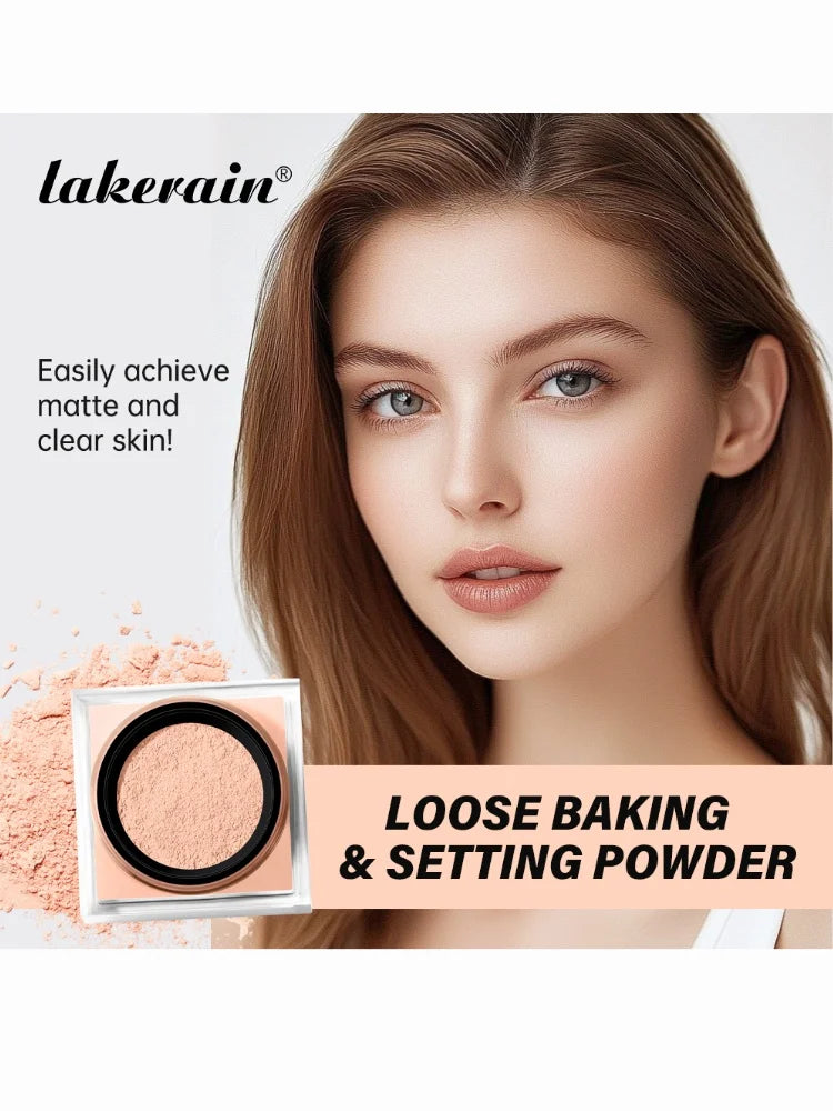 Polvos sueltos para hornear y fijar, de larga duración, control de grasa, rostro natural, mate, resistente al agua, iluminador, polvos sueltos, maquillaje, cosméticos