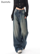Duomofu Autumn Vintage Chicly Slim Button Female High Waisted Jeans American Basic Simple Casual Fashion S-XL Baggy Jeans Women - Lootquake