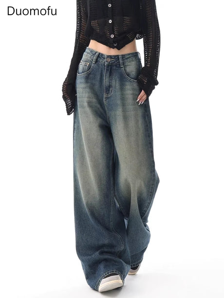 Duomofu Autumn Vintage Chicly Slim Button Female High Waisted Jeans American Basic Simple Casual Fashion S-XL Baggy Jeans Women - Lootquake