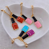 Creative nail salon art nail polish enamel earrings ladies girls gifts
