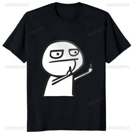 Middle Finger Funny Maniac Printed Man T Shirt Loose Casual Fashion Harajuku Hip Hop T-shirt Hipster Streetwear Comfort Clothing - Lootquake