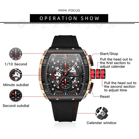 Sports Mens Watches Top Brand Luxury Waterproof Quartz Watch for Men Silicone Strap Fashion Wristwatches Relogio Masculino 0399G - Lootquake