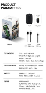 Super Powerful Wireless 5.3 Bluetooth Speaker RGB Light Caixa De Som Enhanced Bass IPX6 Waterproof Subwoofer 3D Stereo Sound Box