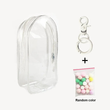 Colorful Transparent Protector Case Organizer Box for 17cm Labubu Plush Dolls Outdoor Display Bag With Keychain Doll Accessories - Lootquake