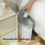 Bathroom Trash Can with Lid Large Capacity Home Creative Gap Bin Press Type Garbage Can Plastic Basket Room Kitchen Garbage Bin