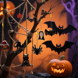 Décorations d'Halloween à suspendre, chat noir effrayant, citrouille, fantôme, tête de mort, chapeau de sorcière, chauve-souris, petits pendentifs, accessoires de décoration de vacances délicats
