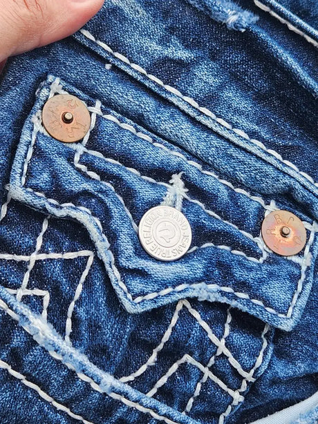 American Retro Jeans Y2K Men Women Harajuku Hip Hop Gothic Retro Pocket Embroidered Blue Baggy Jeans Low Waist Wide Leg Trousers - Lootquake