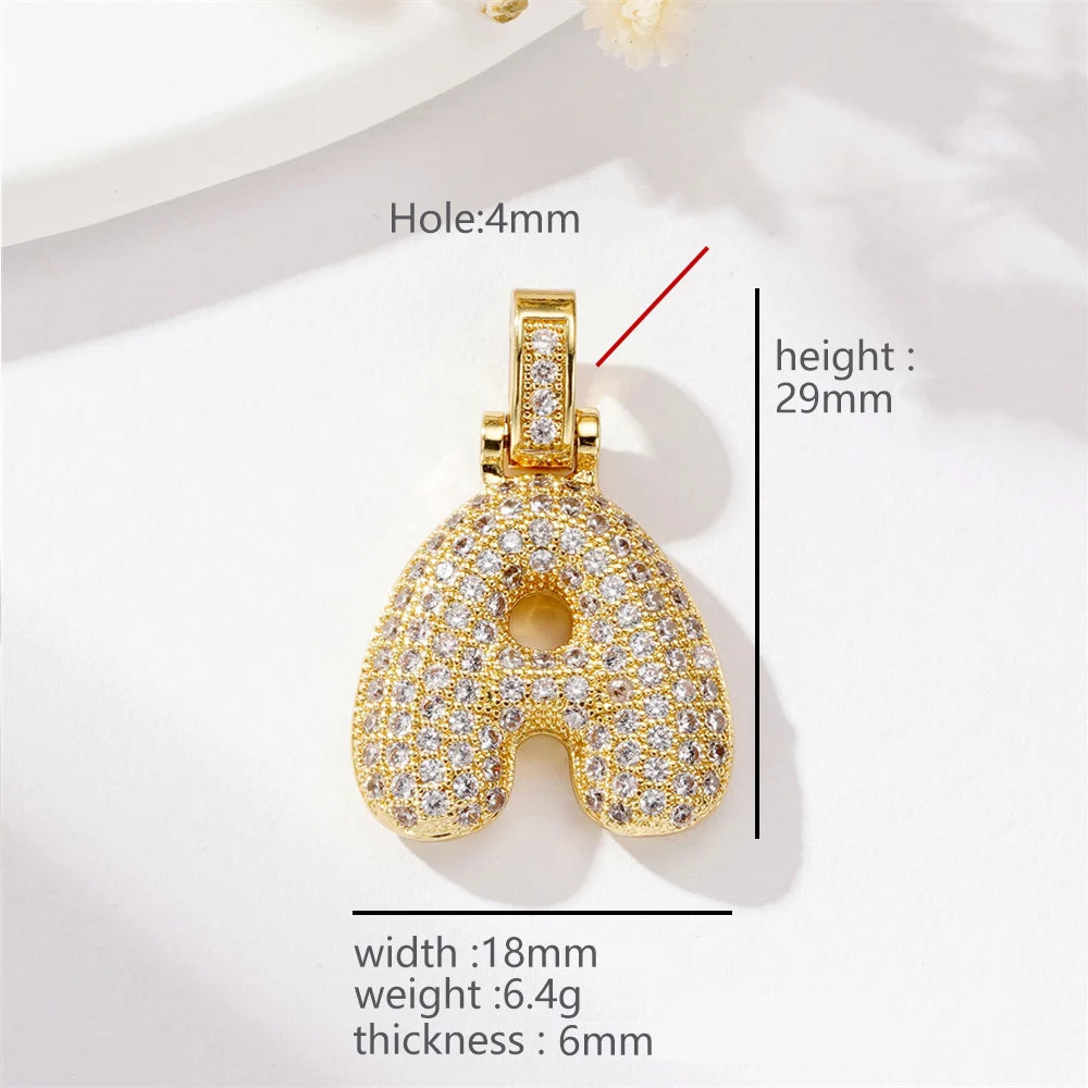 BenS Gold color Hip Hop letter Pendant Initial charms for Jewelry making handmade necklaces zircon 26 letters charms wholesale - Lootquake