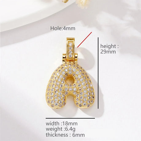 BenS Gold color Hip Hop letter Pendant Initial charms for Jewelry making handmade necklaces zircon 26 letters charms wholesale - Lootquake