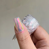 Moonlight Mirror Nails Powder Pearl White Nails Glitter Aurora Shining Pigment Chrome Dust Nail Art Supplies Decoration