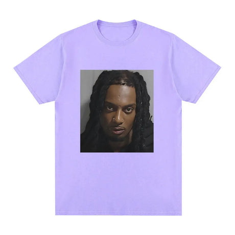 Rapper Playboi Carti Mugshot Graphic T-shirt Men's Fashion Vintage Hip Hop T Shirt Casual Cotton Short Sleeve Oversized T-Shirts - Lootquake