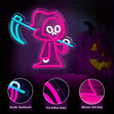 Spooky Ghost Led Neon Sign-Dimmable Halloween Wall Decor, Perfect For Bedroom, Porch & Kids' Gifts Halloween Home Decor Spooky