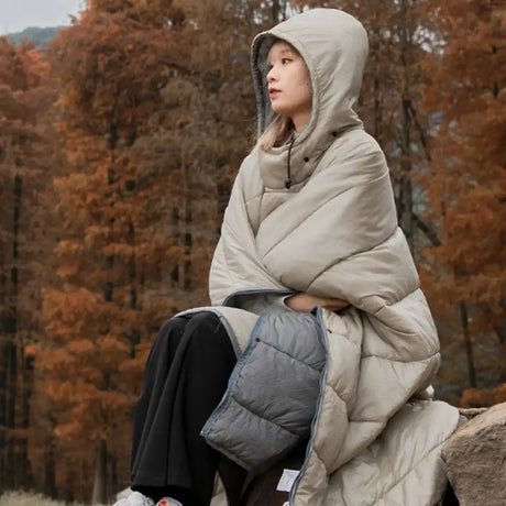 Outdoor Wearable Cloak Sleeping Bag Portable Warming Sleeping Bag Light-weight Cotton Sleeping Bag for Winter Camping Travel - Lootquake