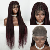 40" 360° HD Full Lace Knotless Twist Braids Wig | Blended Long Box Braids