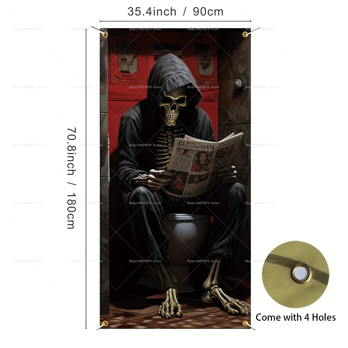 Décorations de fête d'Halloween, bannière de porte effrayante 2D, crâne de fête, citrouille, sorcier, bannière de porche, cadre de photomaton, accessoires