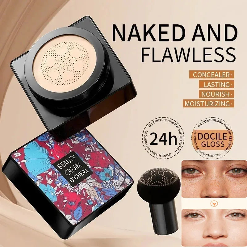 Base de maquillaje Magic Foundation Mushroom Head Air Cushion CC Cream, resistente al agua, iluminadora, base de maquillaje para mujer, maquillaje facial, cosmética coreana.