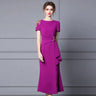 Long Dress Summer 2022 new purple nail drill elegant temperament close waist fish tail evening dress - Lootquake