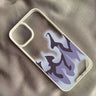 Black Purple Flame Hard Clear Phone Case