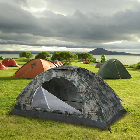 Tomshoo 1/2 Person Ultralight Camping Tent Single Layer Portable Tent Anti-UV Coating UPF 30+ Beach Tent for Outdoor Fishing - Lootquake