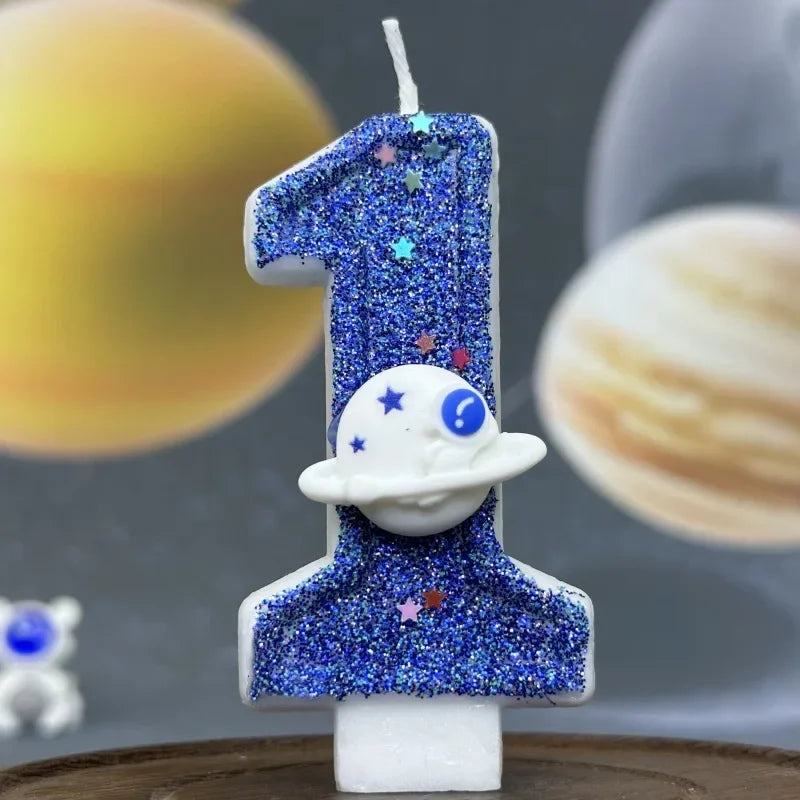 Vela con número, vela azul creativa para pastel de cumpleaños, para usar en fiestas de cumpleaños y decoración de bodas, día de la madre, graduación.
